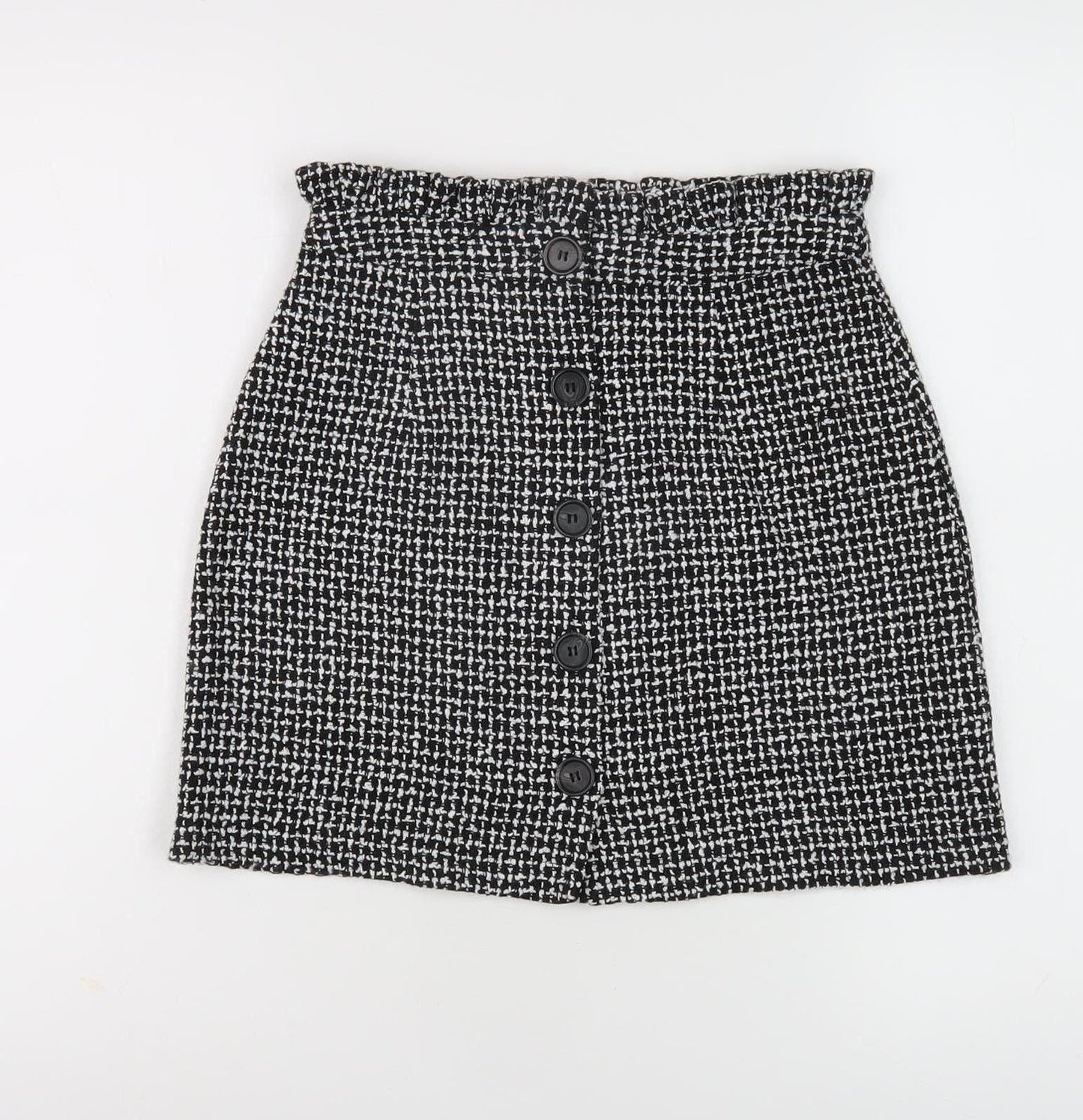 Topshop Women's Black Check Pencil Skirt UK 6