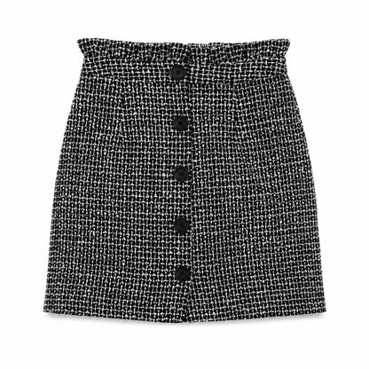 Topshop Women's Black Check Pencil Skirt UK 6