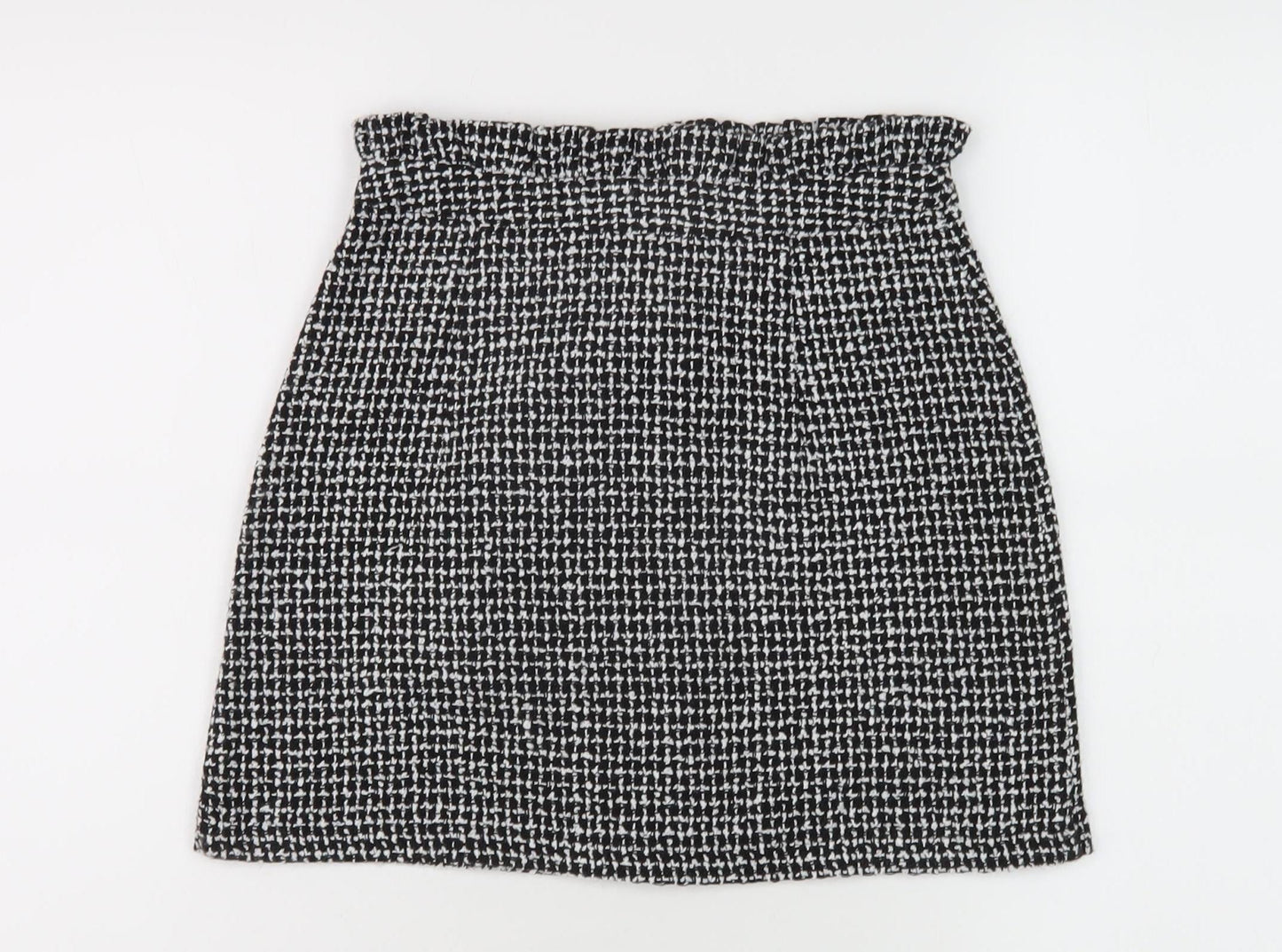 Topshop Women's Black Check Pencil Skirt UK 6