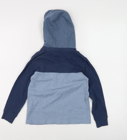 Next Boys Blue Colourblock Pullover Hoodie - Size 9 Years