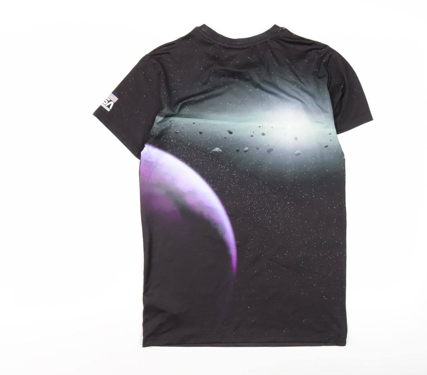 NASA Unisex Kids Black Graphic T-Shirt Size S