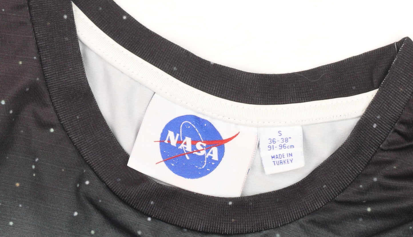 NASA Unisex Kids Black Graphic T-Shirt Size S