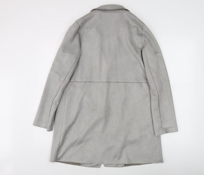 New Look Women's Grey Mid-Length Coat Size 6