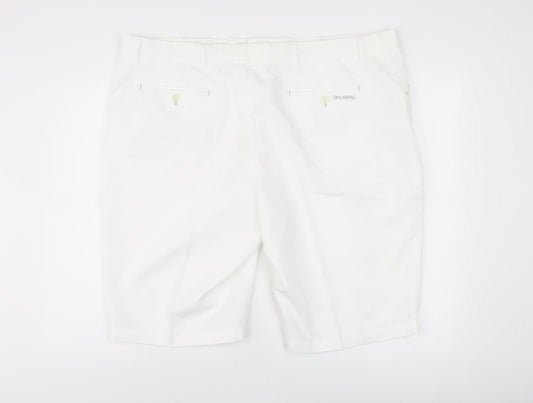 Stromberg Men's White Stylish Moisture Wicking Shorts
