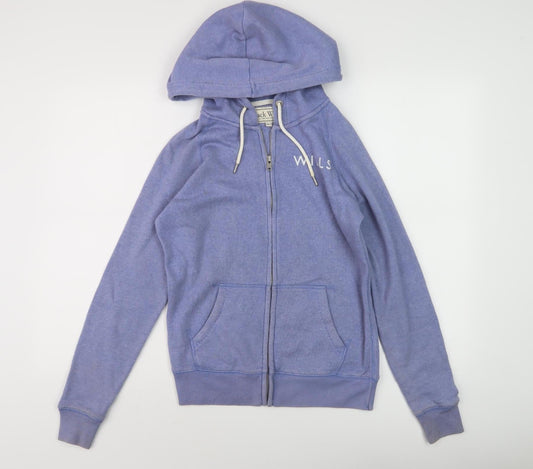 Womens UK Size 8 Jack Wills Blue Full Zip Hoodie