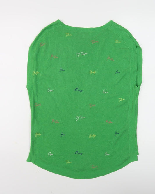Next Women's Green Regular Fit Top, XS, Viscose-Linen