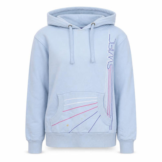 Front view of SWFC Blue unisex hoodie, casual style, size 10