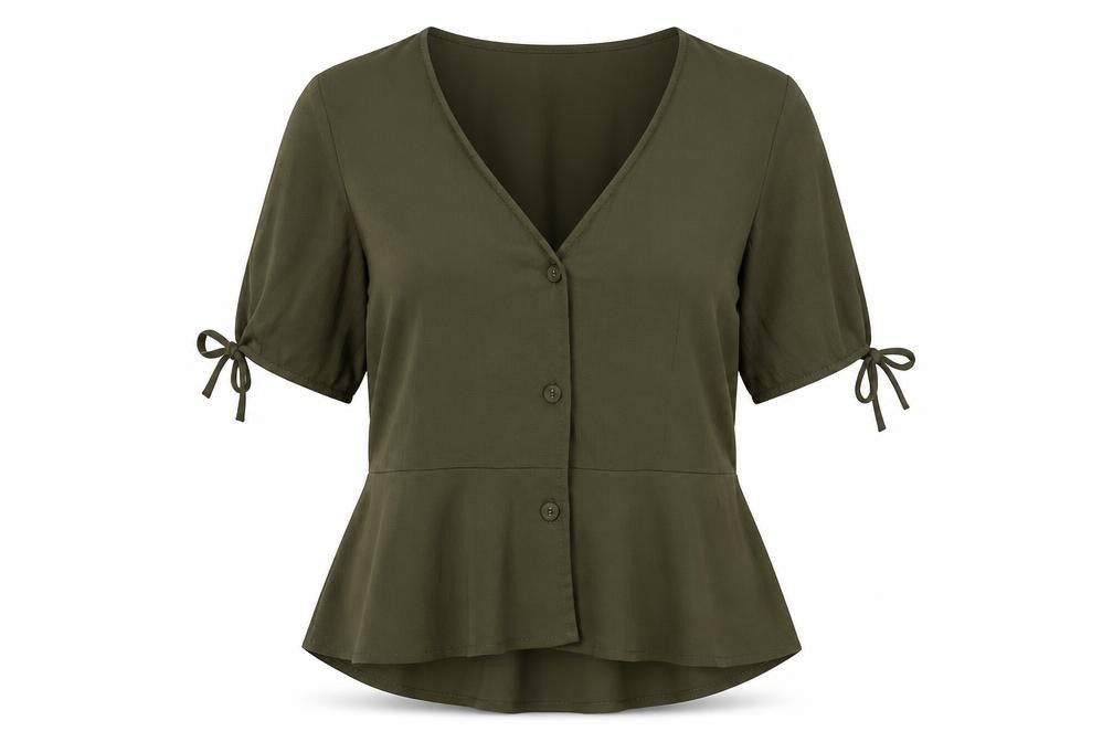 Womens UK Size S VERO MODA Green Tunic Blouse