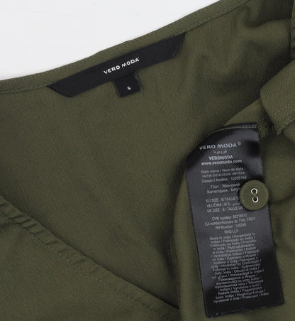 Womens UK Size S VERO MODA Green Tunic Blouse