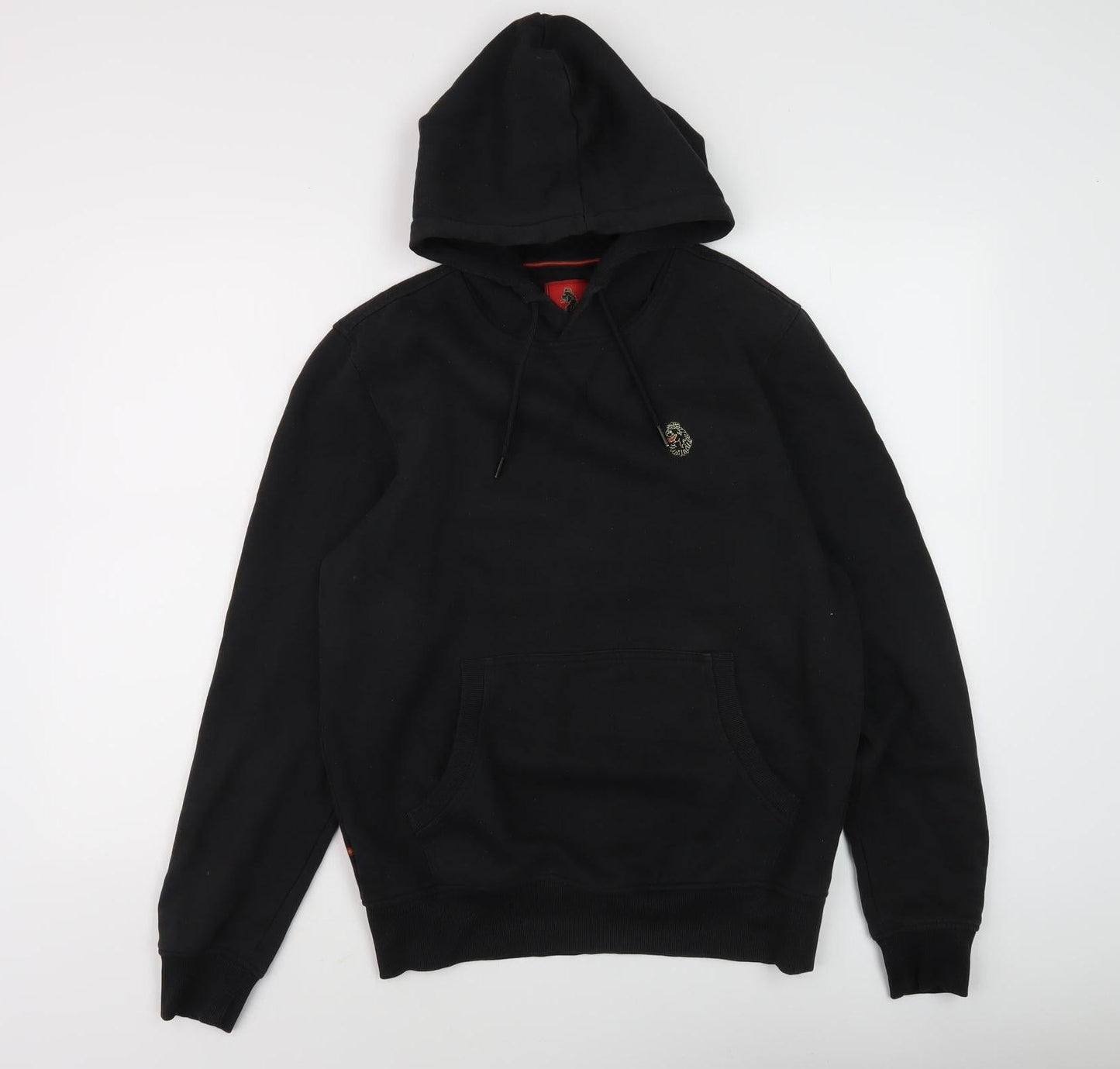 Mens UK Size M Luke Black Pullover Hoodie