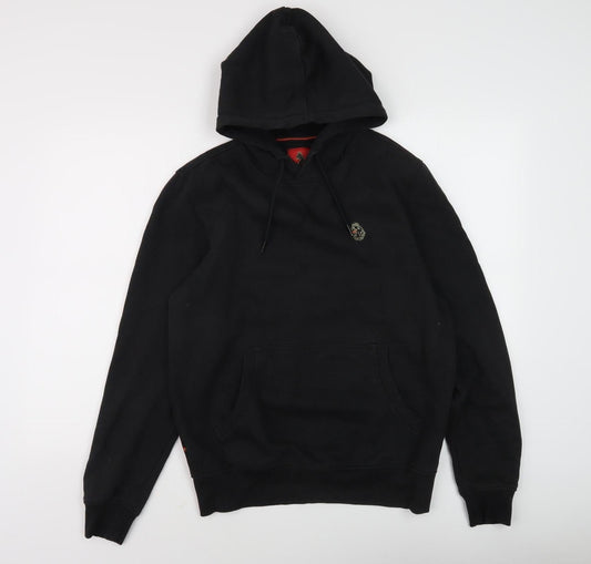 Mens UK Size M Luke Black Pullover Hoodie