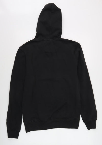 Mens UK Size M Luke Black Pullover Hoodie