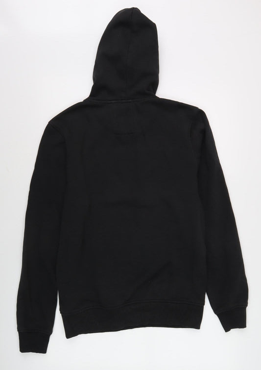 Mens UK Size M Luke Black Pullover Hoodie