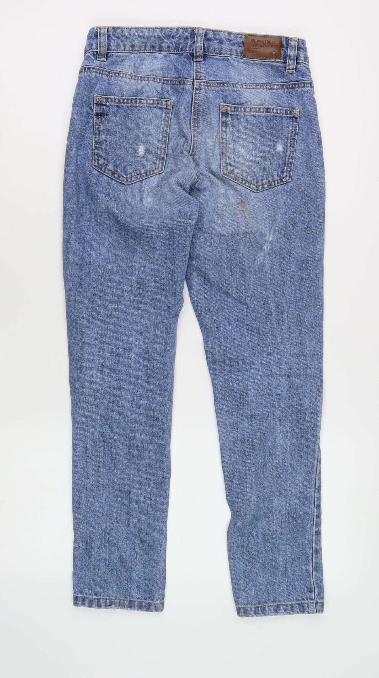 Next Girls Blue Skinny Jeans 11Y Casual Ripped Cotton