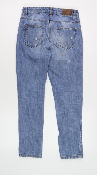 Next Girls Blue Skinny Jeans 11Y Casual Ripped Cotton