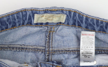 Next Girls Blue Skinny Jeans 11Y Casual Ripped Cotton