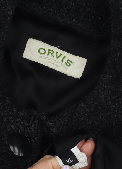 Orvis Women's Black Coat XL Casual Collared