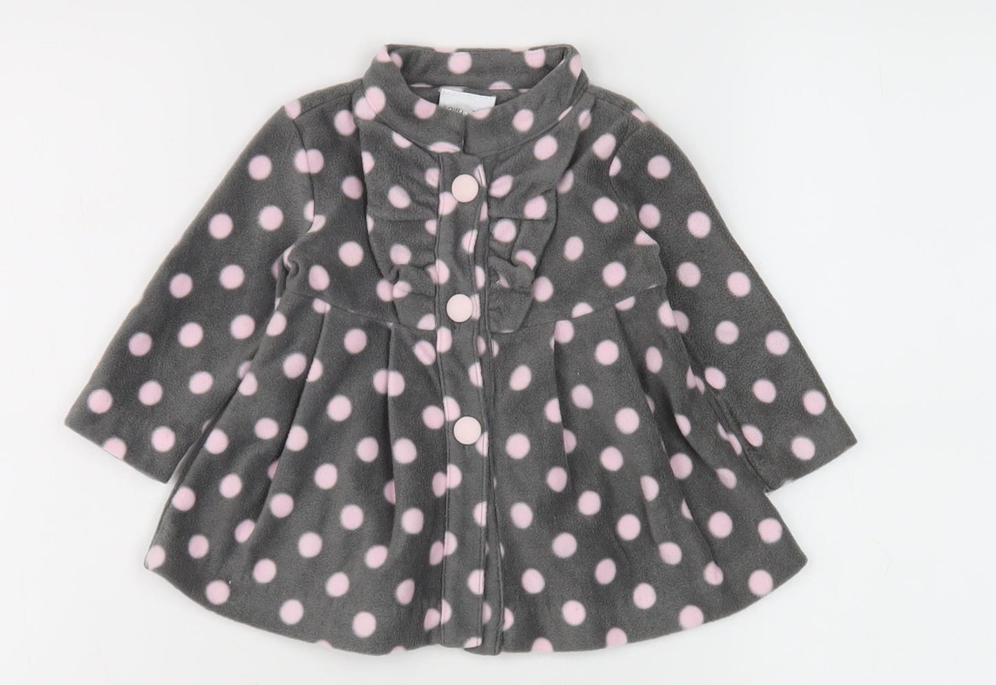 Savannah Girls Grey Polka Dot Fleece Jacket 6-9 Months