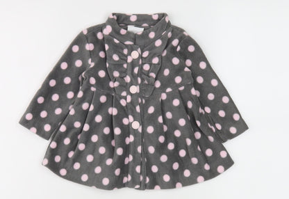 Savannah Girls Grey Polka Dot Fleece Jacket 6-9 Months