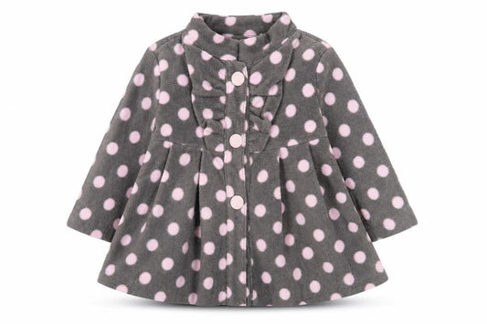 Savannah Girls Grey Polka Dot Fleece Jacket 6-9 Months