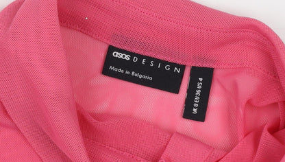 Womens UK Size 8 ASOS DESIGN Pink Cropped Button-Up