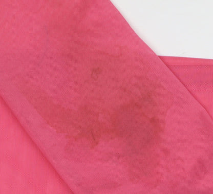 Womens UK Size 8 ASOS DESIGN Pink Cropped Button-Up