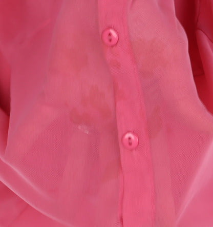 Womens UK Size 8 ASOS DESIGN Pink Cropped Button-Up