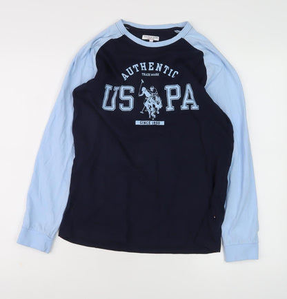 U.S. Polo Assn. Boys Blue Graphic T-Shirt Size 12-13 Years