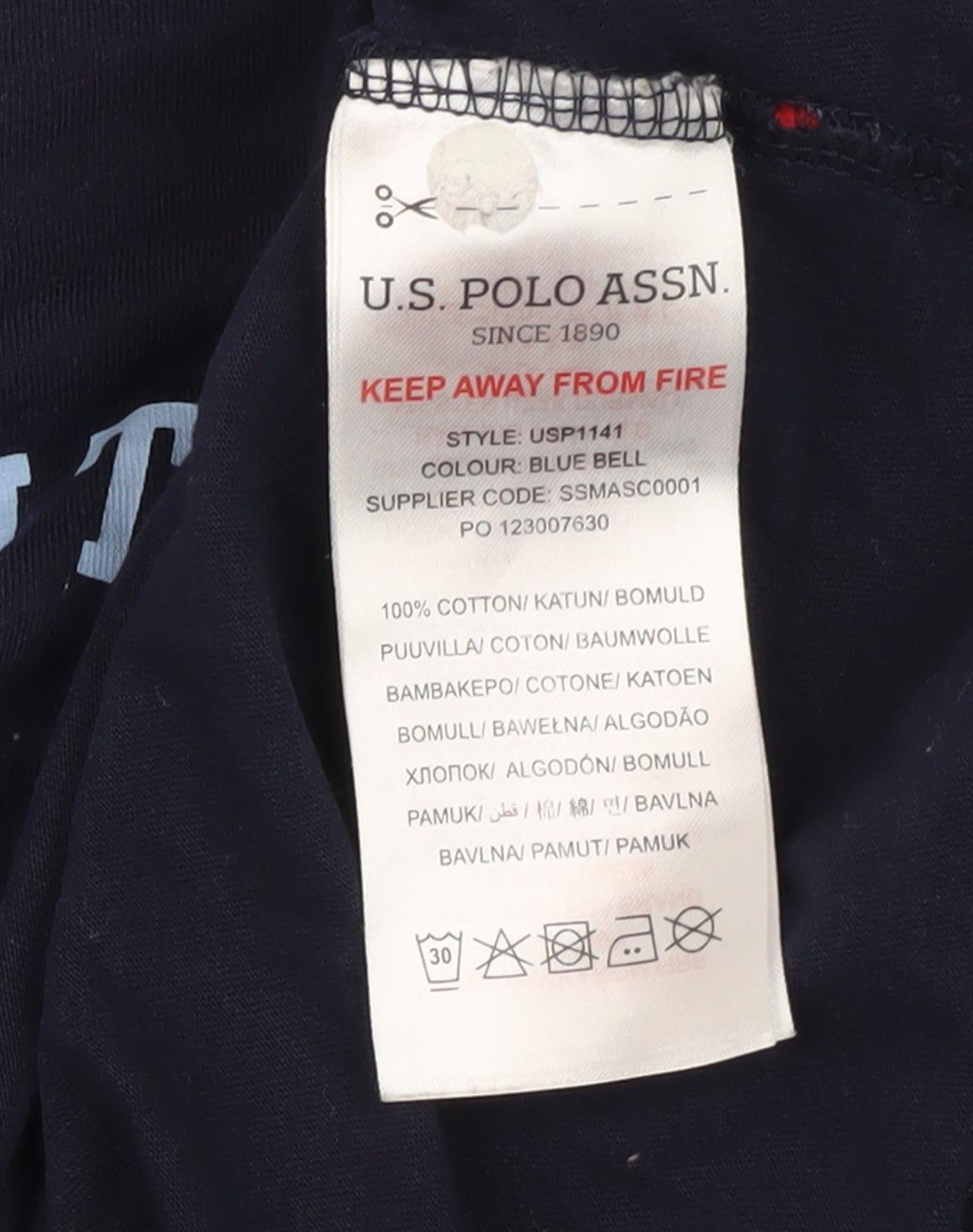 U.S. Polo Assn. Boys Blue Graphic T-Shirt Size 12-13 Years