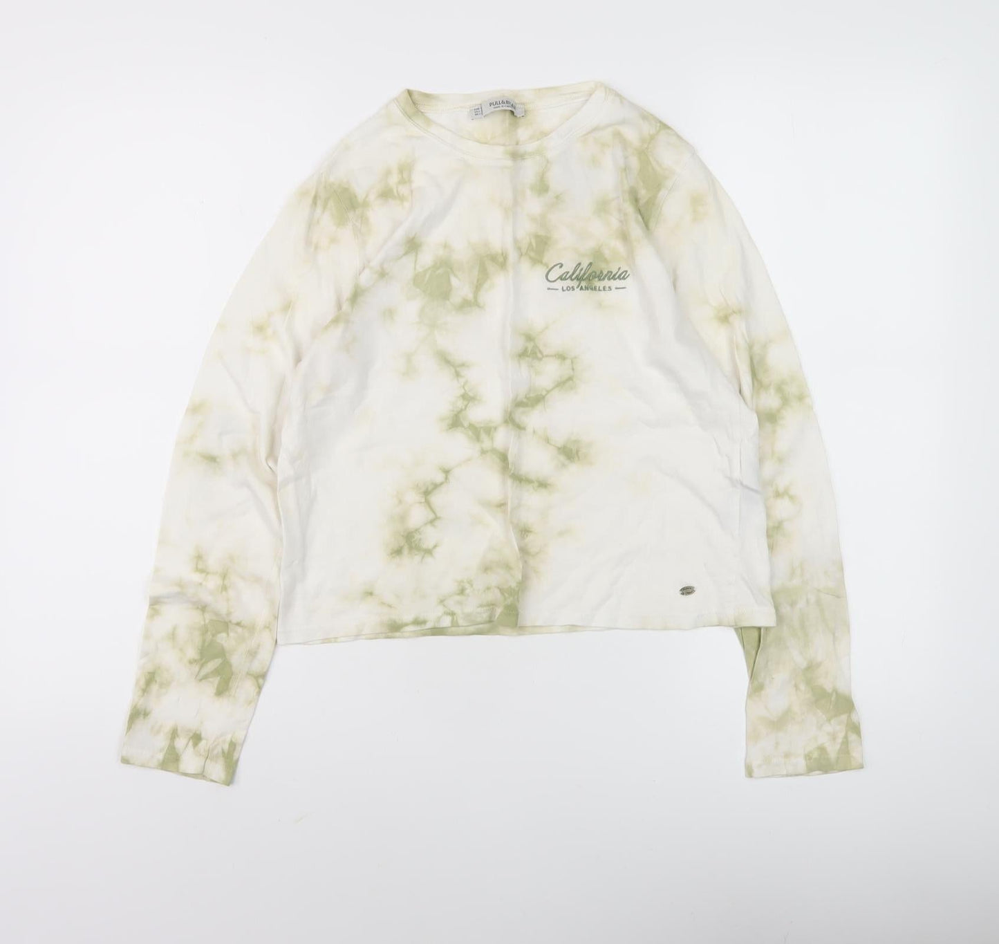Womens UK Size S Pull & Bear Beige Basic T-Shirt
