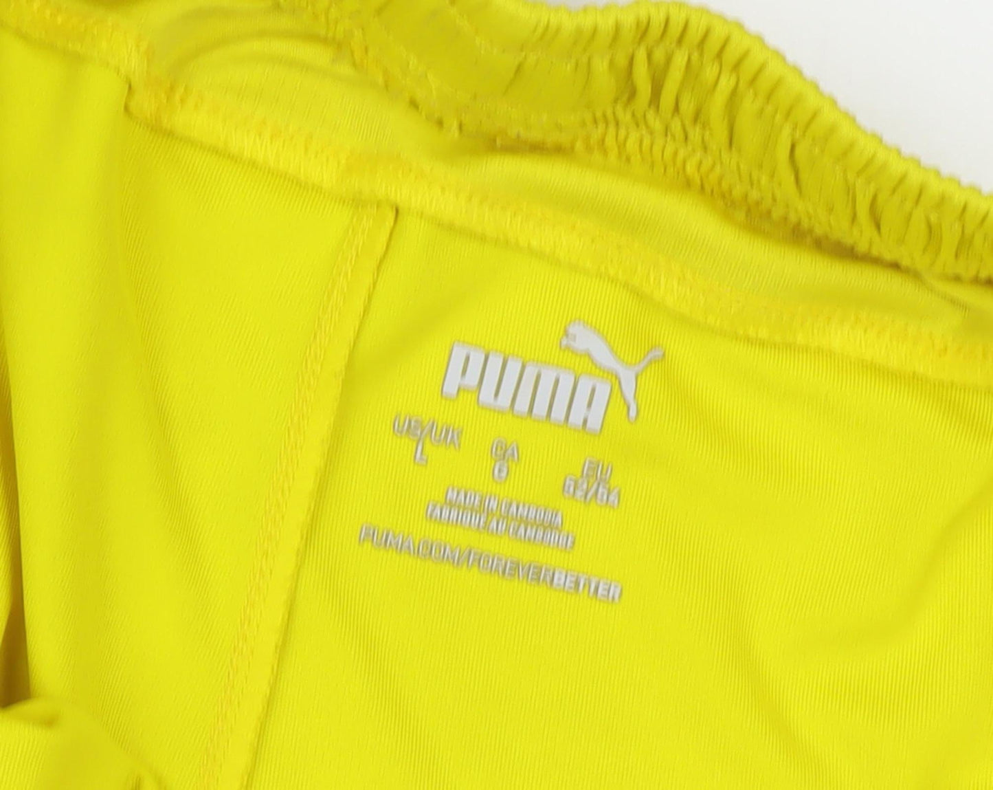 Puma Men's Yellow Athletic Shorts, Size L