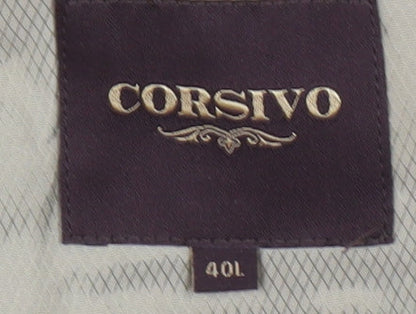 Corsivo Men's Grey Suit Jacket 40L Wool Formal Wear