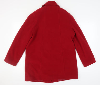Womens UK Size 14 BHS Red Overcoat