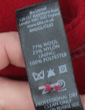 Womens UK Size 14 BHS Red Overcoat