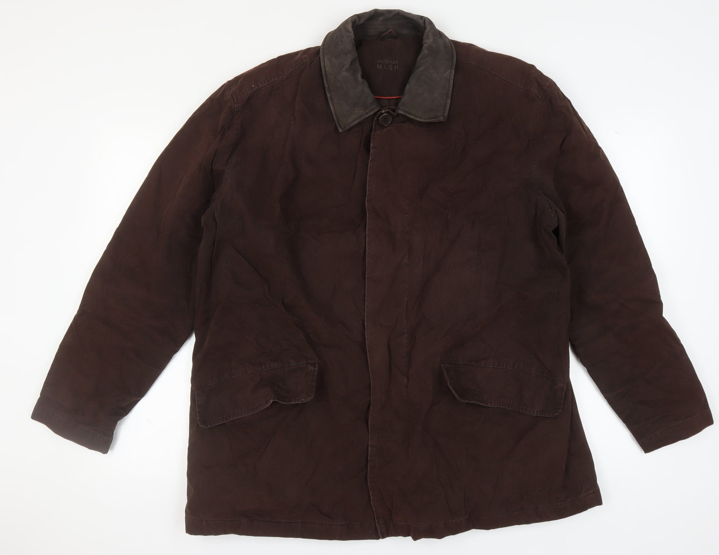 Mens UK Size XL Thomas Nash Brown Overcoat