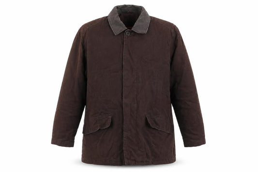 Front view of Thomas Nash Men's XL Brown Overcoat with Pockets