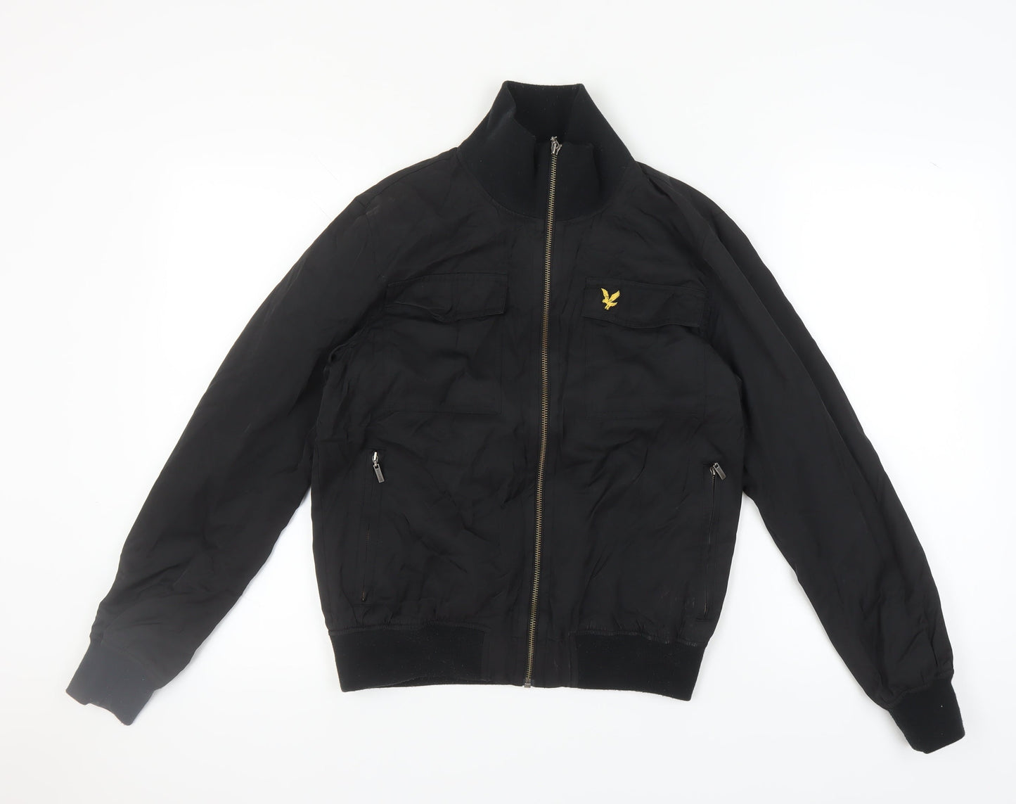 Mens UK Size S Lyle & Scott Black Bomber Jacket