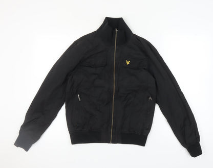 Mens UK Size S Lyle & Scott Black Bomber Jacket