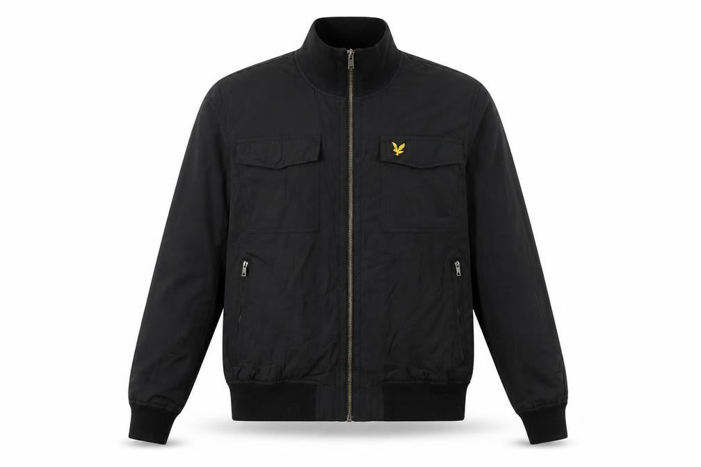 Mens UK Size S Lyle & Scott Black Bomber Jacket
