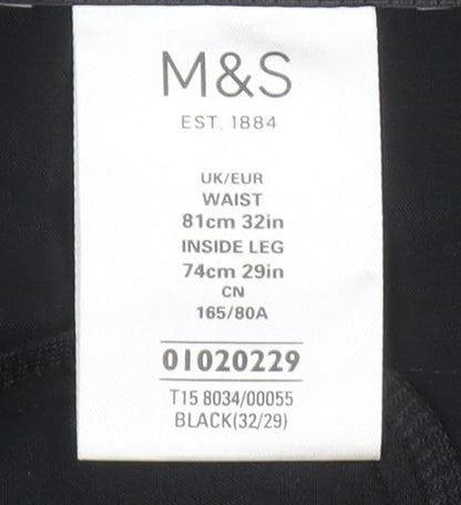 Marks and Spencer Black Men's Trousers Size 32