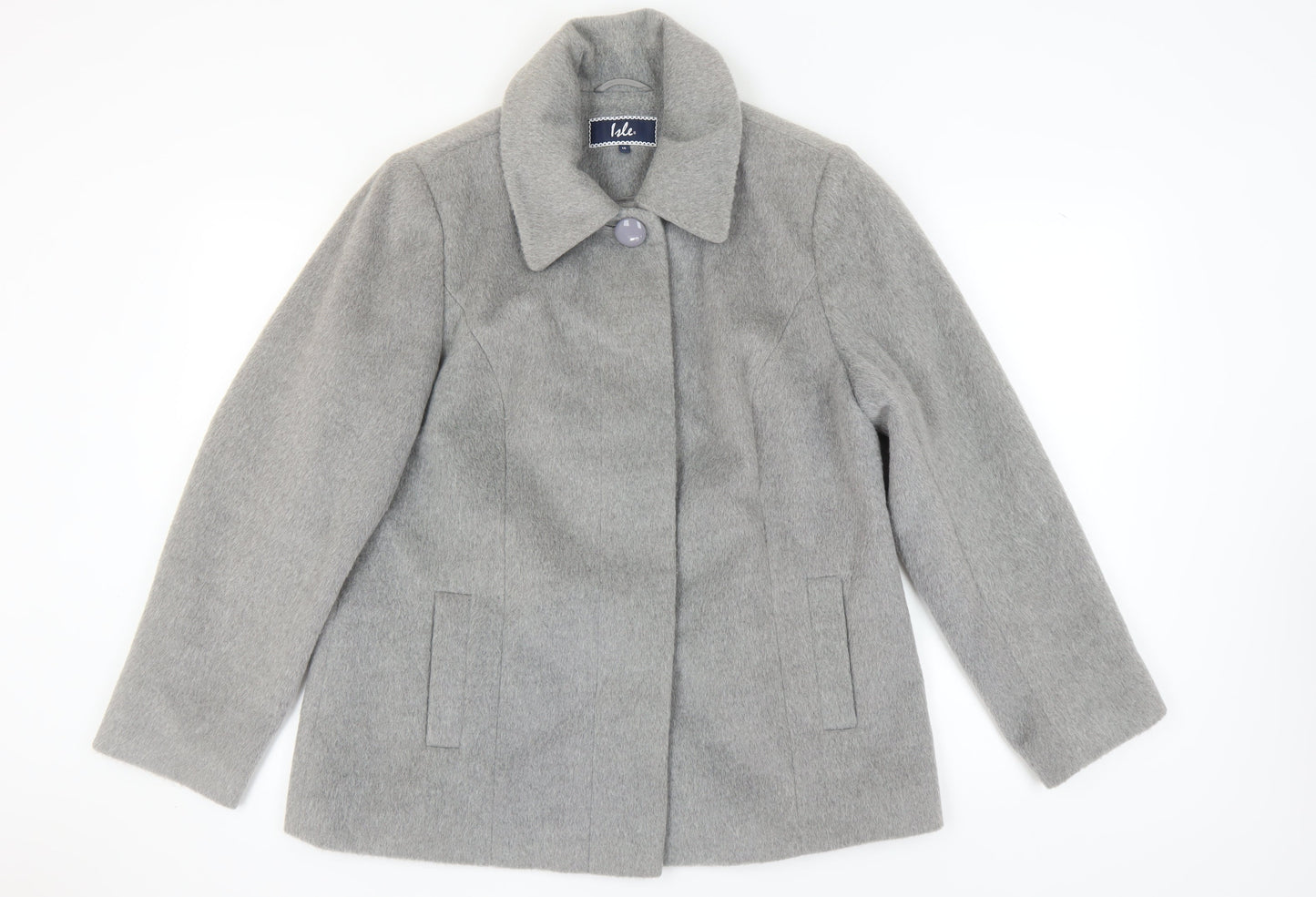Womens UK Size 16 Isle Grey Overcoat