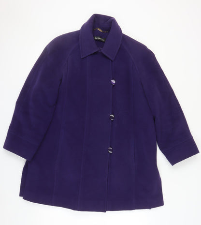 Jacques Vert Women's Purple Wool Overcoat Size 14