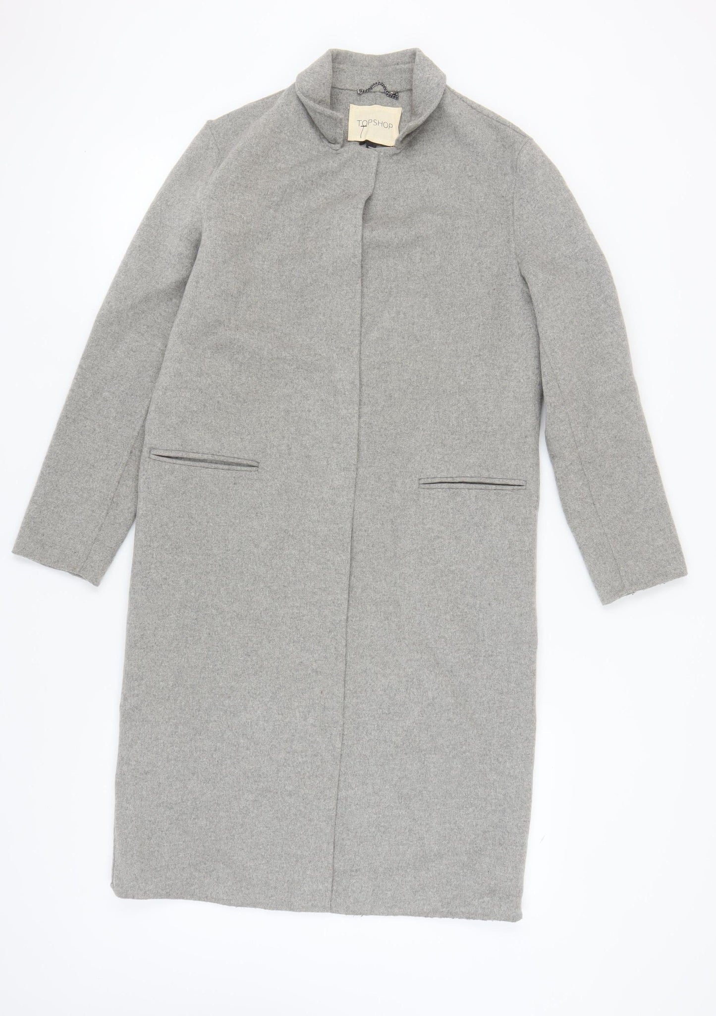 Womens UK Size 10 Topshop Grey Overcoat