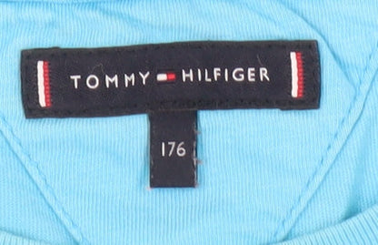 Tommy Hilfiger Men's Blue Crew Neck T-Shirt, Size 176