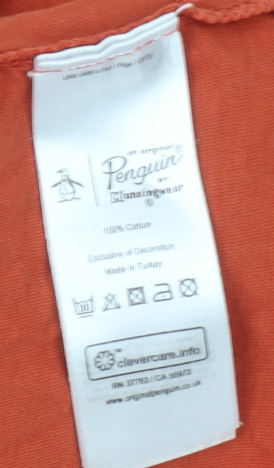 Original Penguin Orange Men's Large Crew Neck T-Shirt