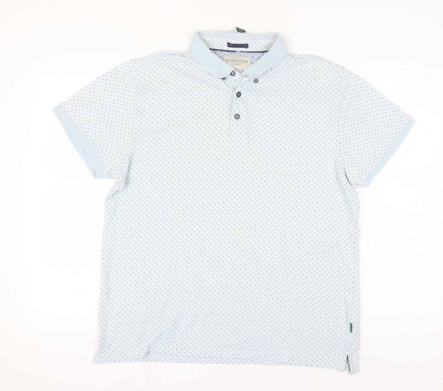 Racing Green Men's Blue Polo Shirt - Size L