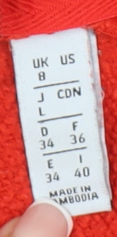 Adidas Women Red Hoodie, Size 8, Pullover Style