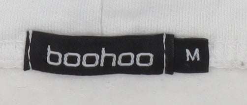 Boohoo White Hoodie for Women, Medium, Logo, Casual