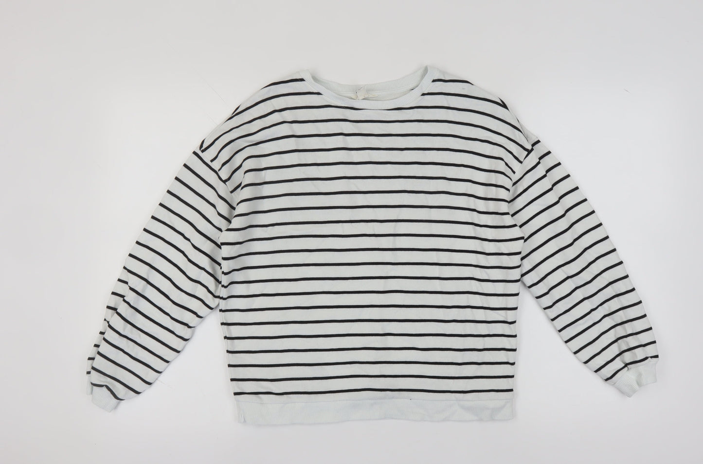 River Island Women's White Striped Pullover Sweatshirt XS