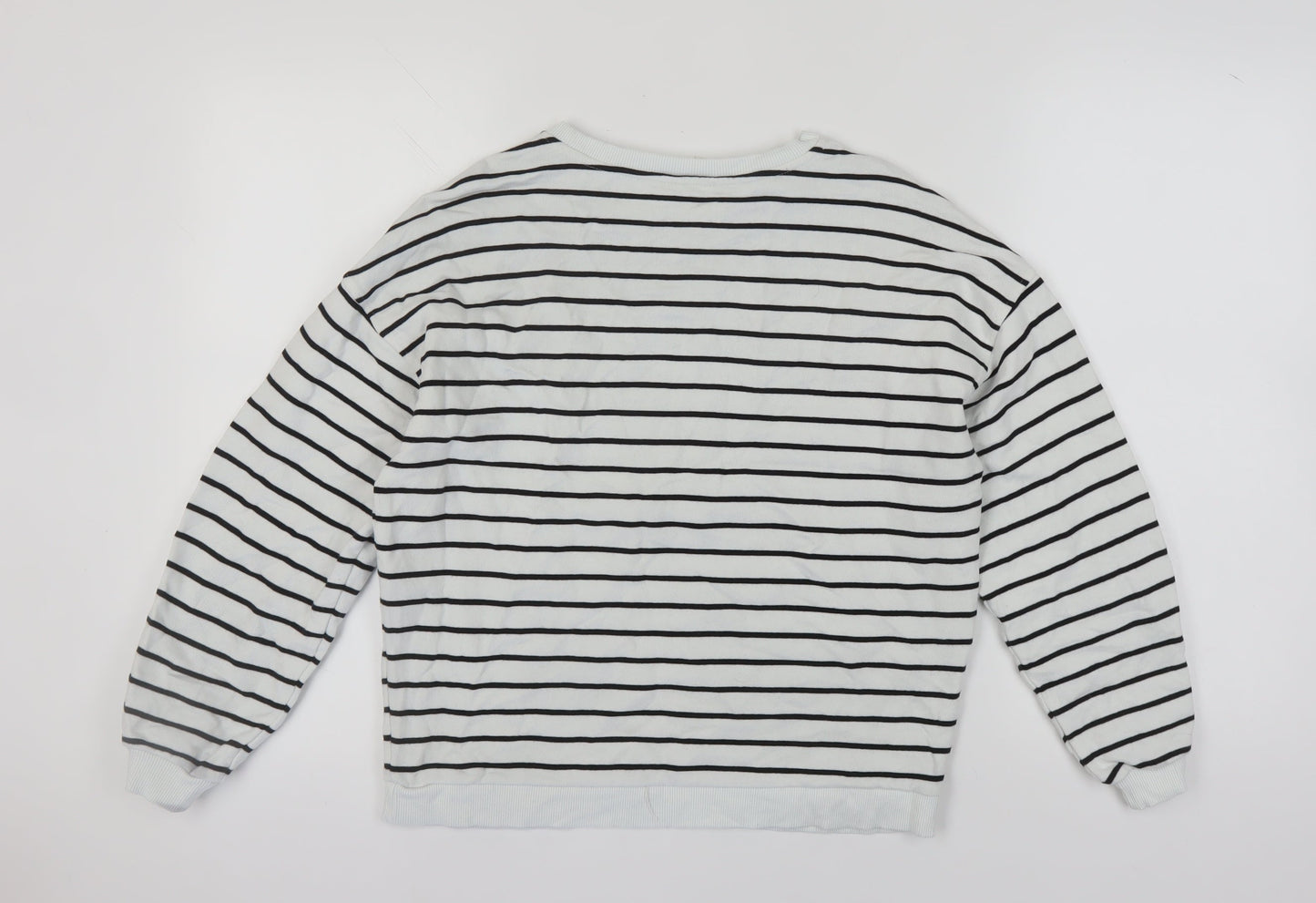 River Island Women's White Striped Pullover Sweatshirt XS